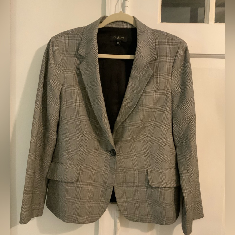 Talbots Classic Glen Plaid Blazer - 14 Petite